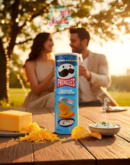 برينجلز بنكهة الجبنة الشيدر والقشطة الحامضة