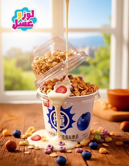 توت بري مع يوغرت مجفف بالتبريد