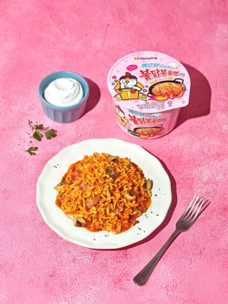 نودلز بولداك كاربونارا صحن